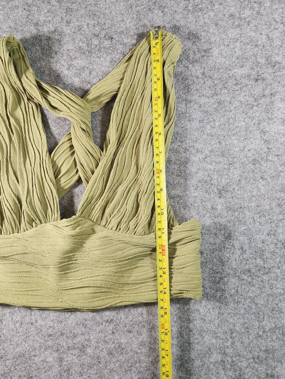Cider Light Olive Crisscross Textured Ribbed Camisole Size Large - Picture 3 of 9